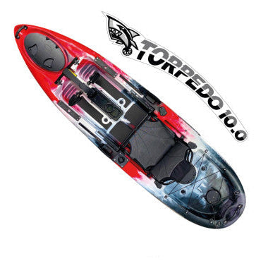 Torpedo 10.0 Pedal Fishing Kayak - Lava Red (10 Feet)