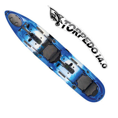 Torpedo 14.0 Pedal Fishing Kayak - Ocean Blue (14 Feet)