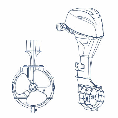 NUOVA RADE PROPELLER GUARD, FOR 25-35 HP, PLASTIC, Ø29cm, ORANGE